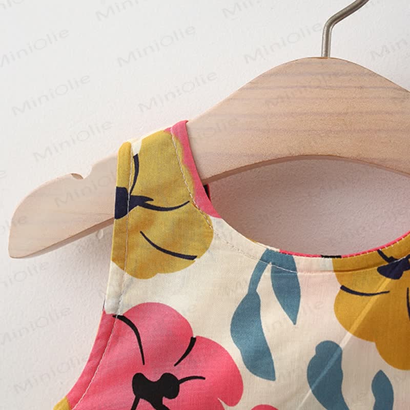 Baby Bowknot Florals Dress with Hat - image 6