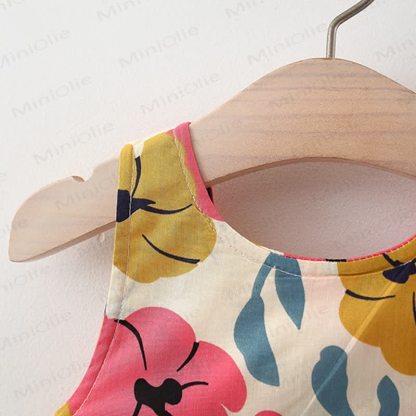 Baby Bowknot Florals Dress with Hat - image 6