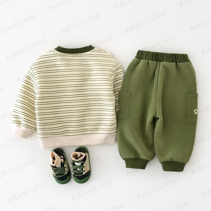 Baby Dinosaur Stripe Green Top & Pants - image 3