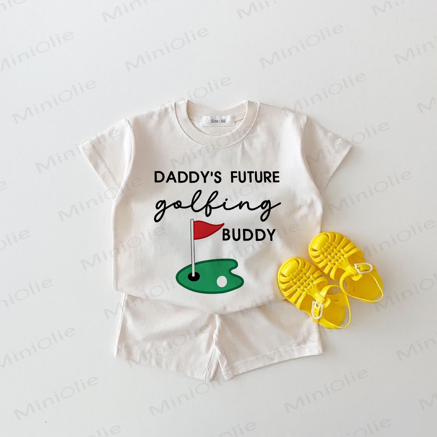 DADDY'S FUTURE GOLFING BUDDY Baby Pin Print White 2-piece Set - White - 18-24M - image 1