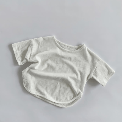 Toddler Boy Retro Solid Color T-Shirt - White - 7-9T - image 2