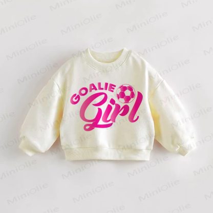 GOALIE GIRL Baby Toddler Sweatshirt - Cream - 3-5T - image 1