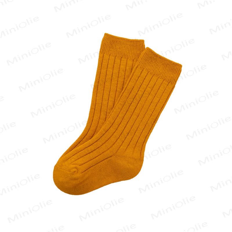 Baby Toddler Solid Color Socks - Turmeric - 3-5T - image 9