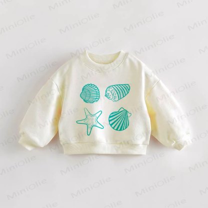 Baby Toddler Shells Print Cream Sweatshirt - Cream - 3-5T - image 1