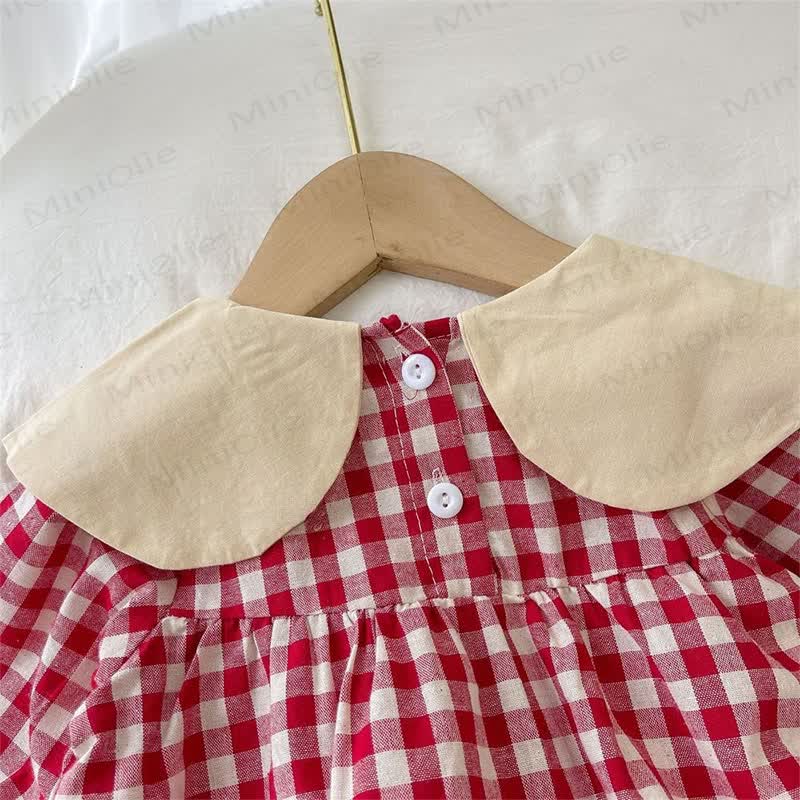 Toddler Baby Girl Gingham Peter Pan Collar Dress - image 6