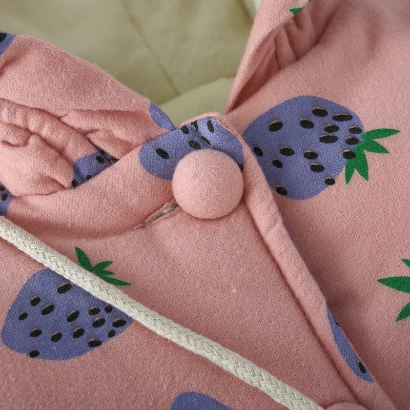 Toddler Cherry Strawberry Fleece Lined Coat with Bag - image 8
