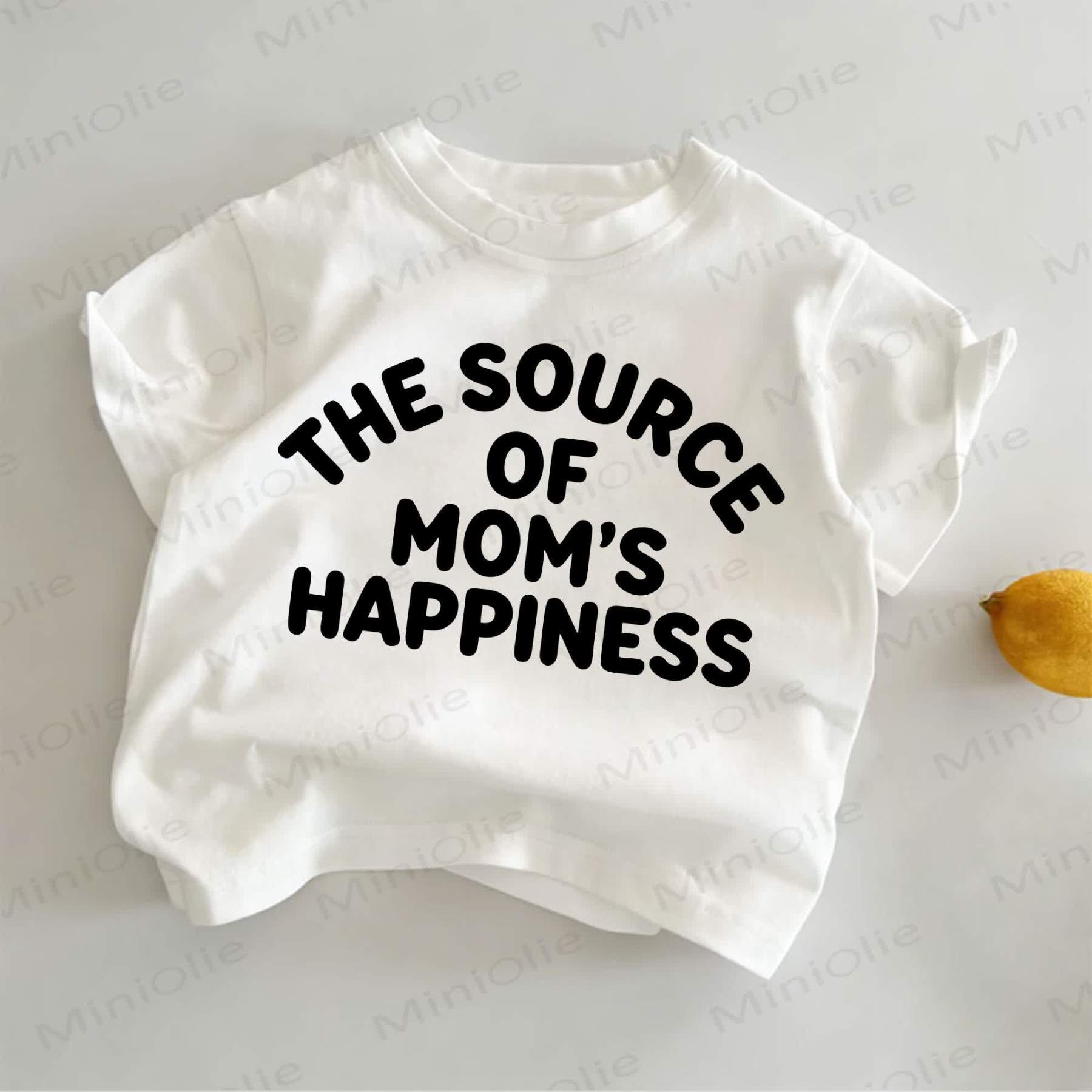 THE SOURCE OF MOM'S HAPPINESS Toddler White T-shirt - White - 6-7T - image 1
