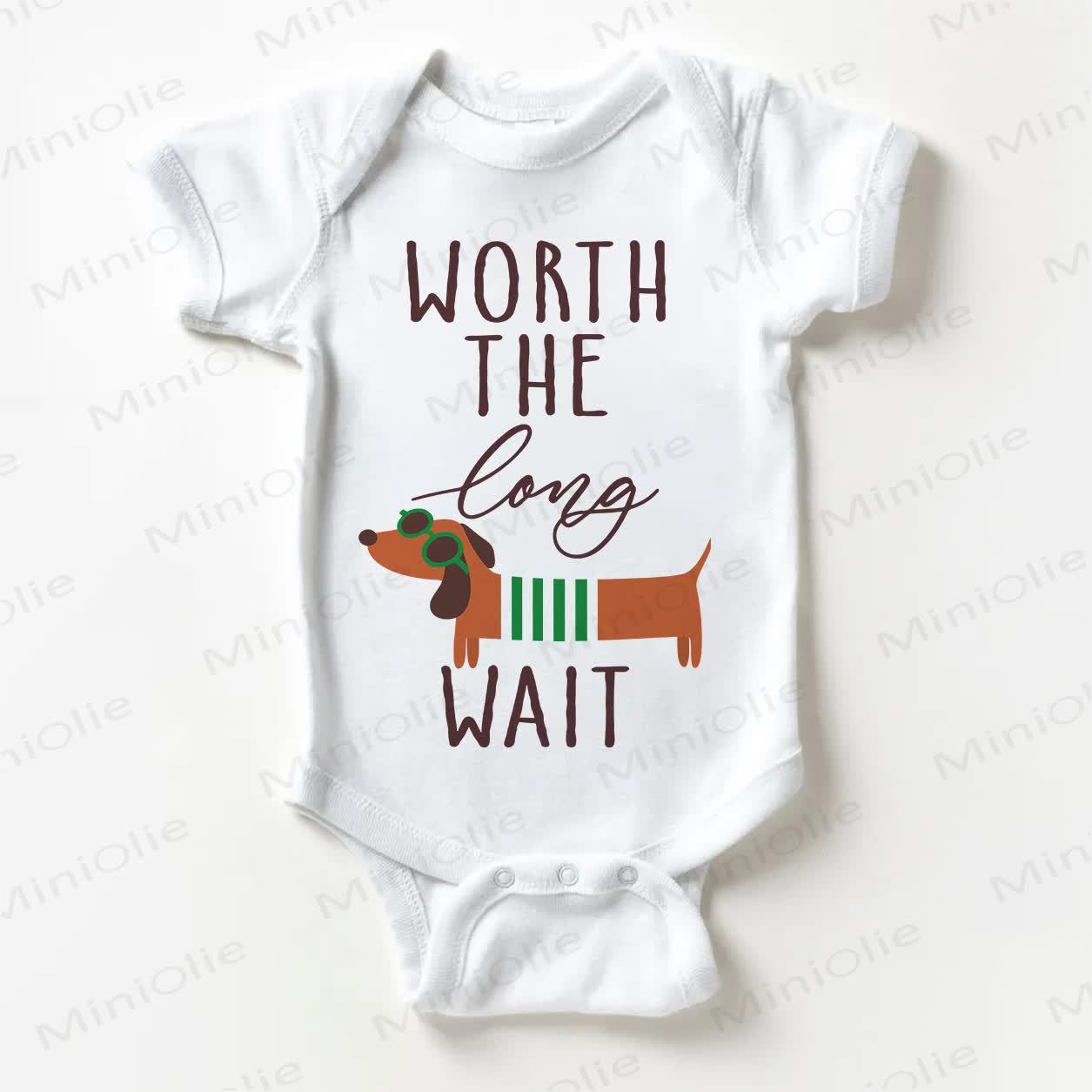 WORTH THE LONG WAIT Baby Excavator White Bodysuit - White - 18-24M - image 1