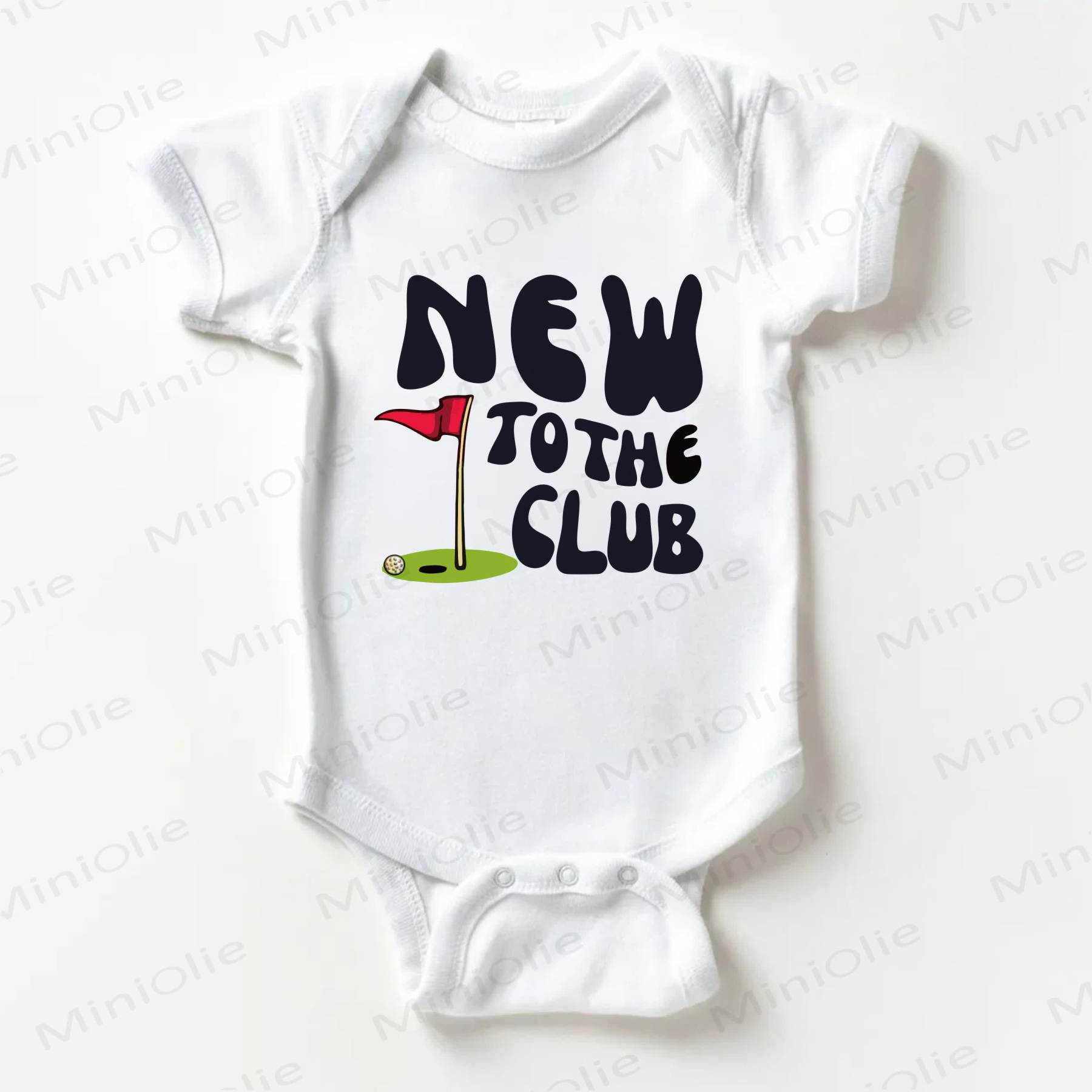 NEW TO THE CLUB Baby Golf Pin Print White Bodysuit - White - 18-24M - image 1