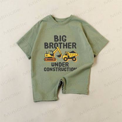 BIG BROTHER UNDER CONSTRUCTION Baby Green Excavator Romper - Green - 18-24M - image 1