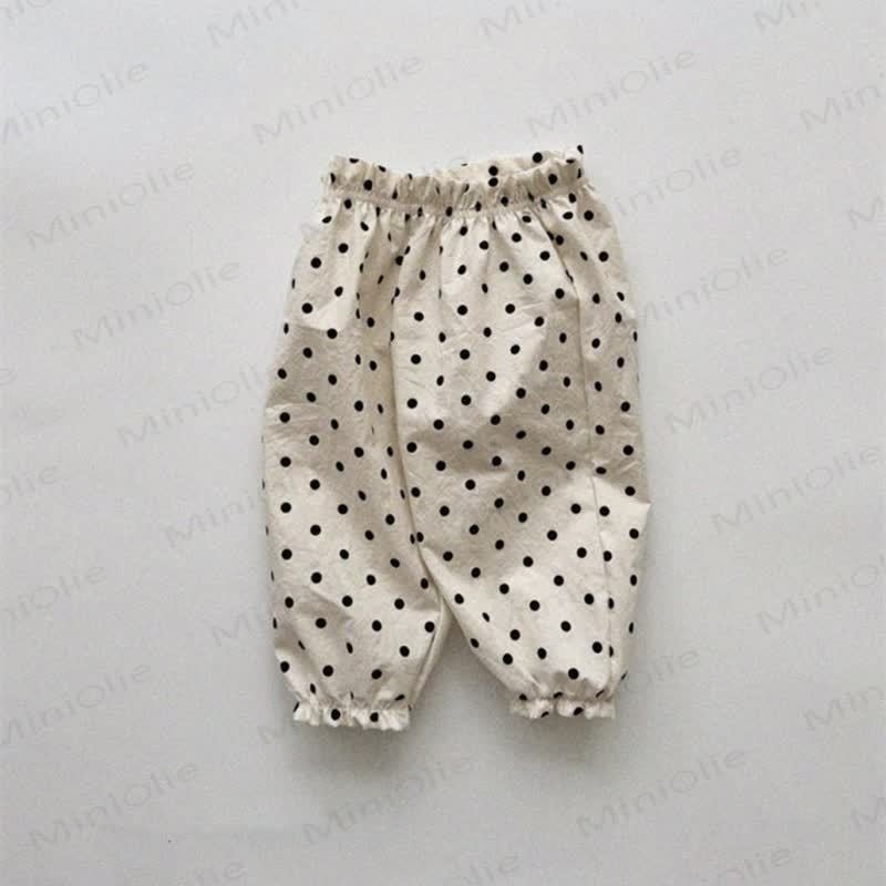Toddler Tomato Dots Flower Plaid Pants - Black Dots - 6-7T - image 19