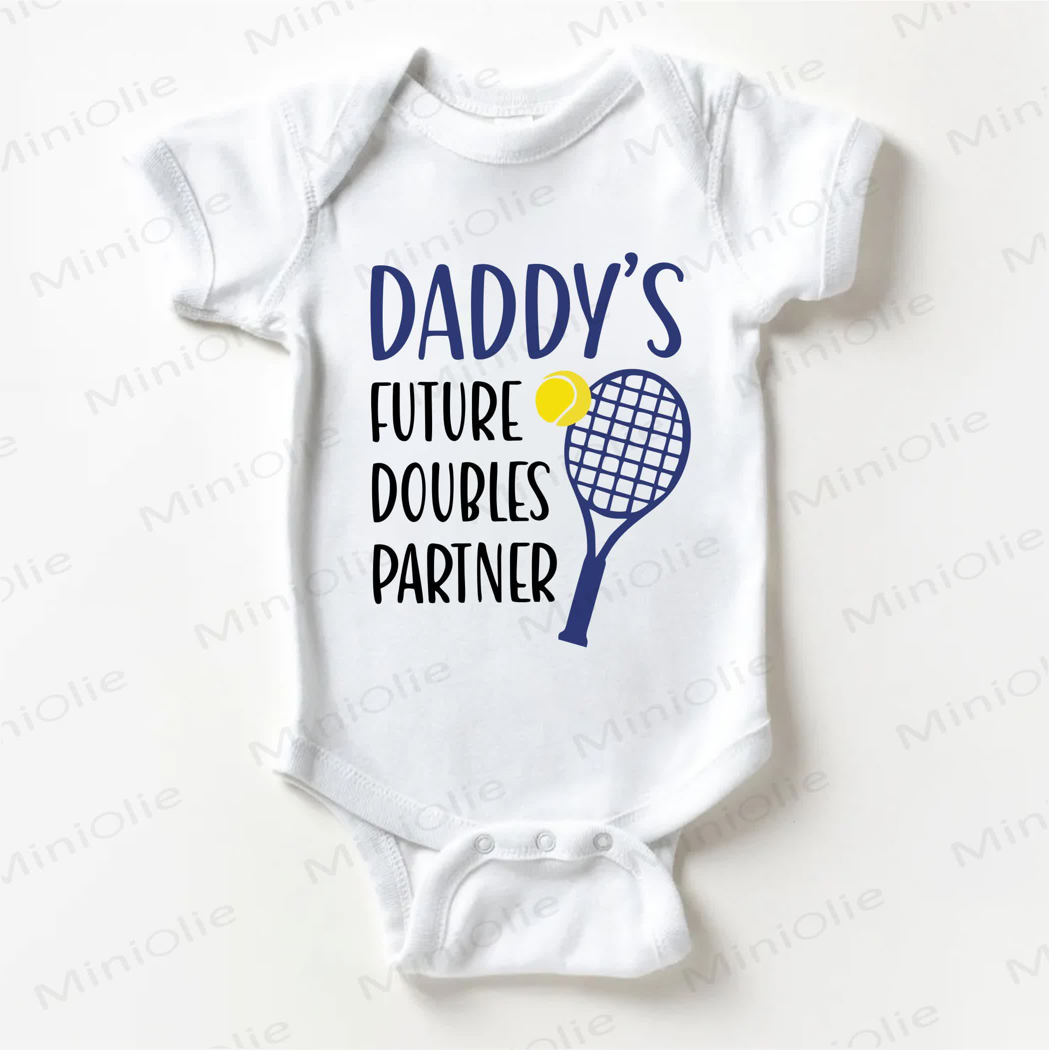 DADDY'S FUTURE DOUBLES PARTNER Baby White Bodysuit - White - 18-24M - image 1