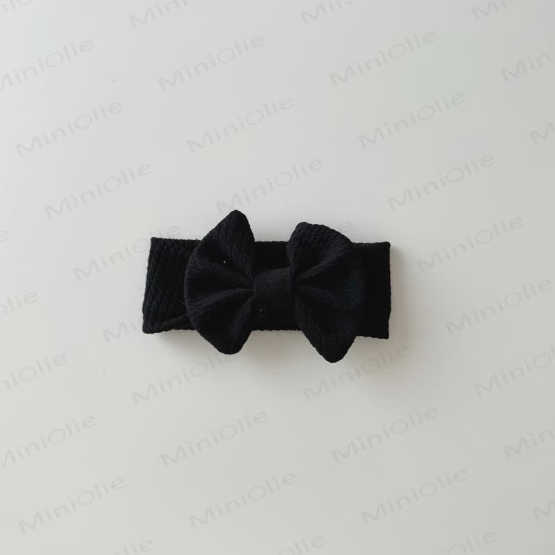 Baby Newborn Solid Color Bowknot Headband - Black - 0-12M - image 13
