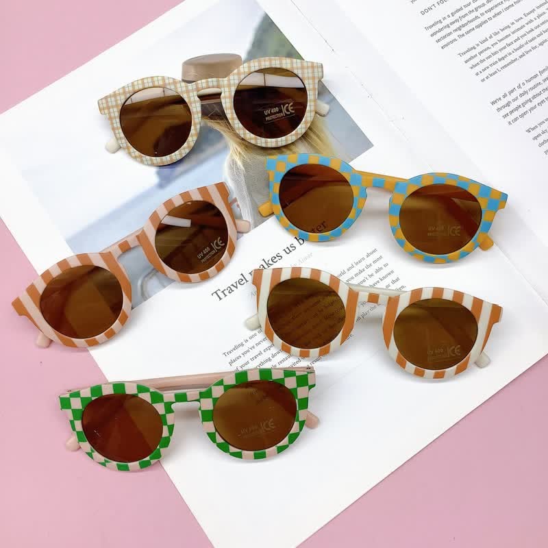 Baby Striped Checkerboard Sunglasses(1-6 Years) - image 1