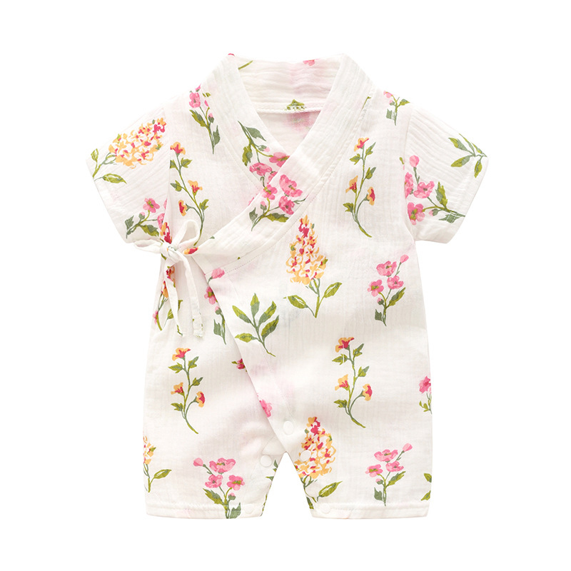 Baby Kimono Romper - White Floral - 18-24M - image 6