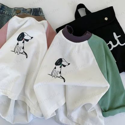 Kid Dalmatian Dog Raglan T-Shirt - image 4