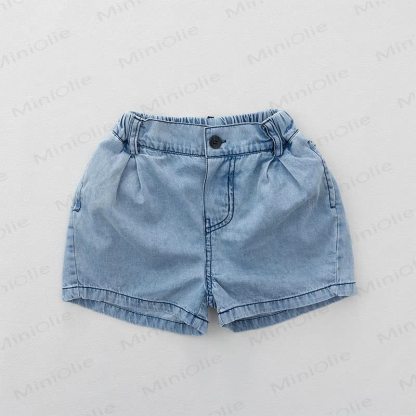 Toddler Soft Elastic Waist Denim Shorts - Blue - 6-7T - image 3