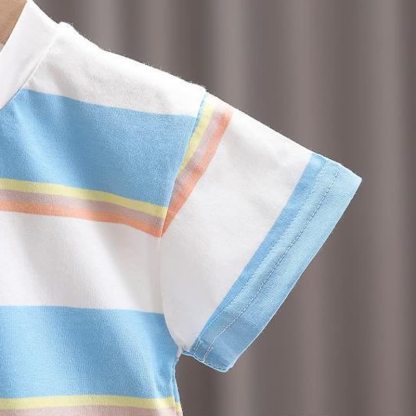 Baby Toddler Bear Striped Tee and Overalls 2-piece Set - image 6
