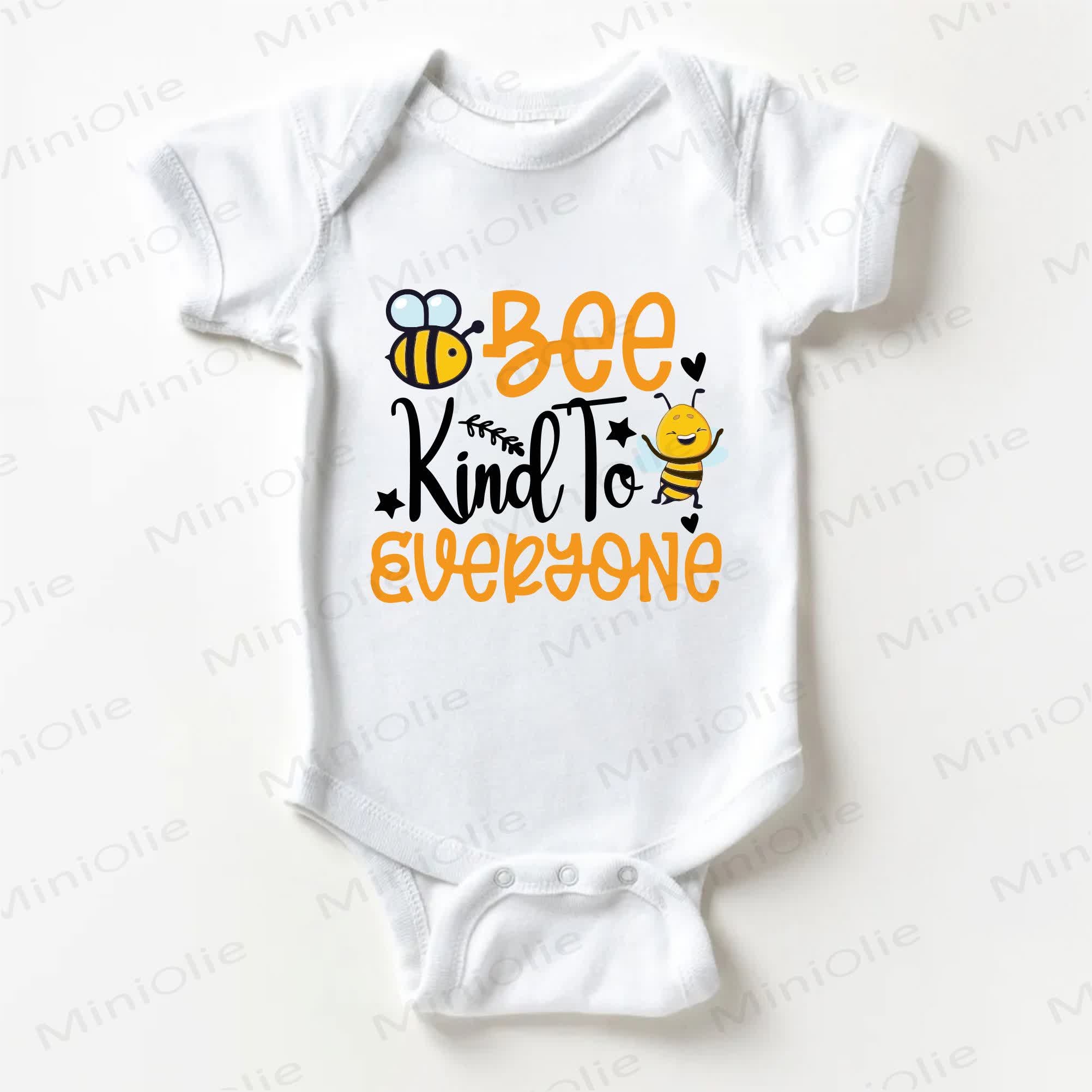 BEE KIND TO EVERYONE Baby Bee Print White Bodysuit - White - 18-24M - image 1