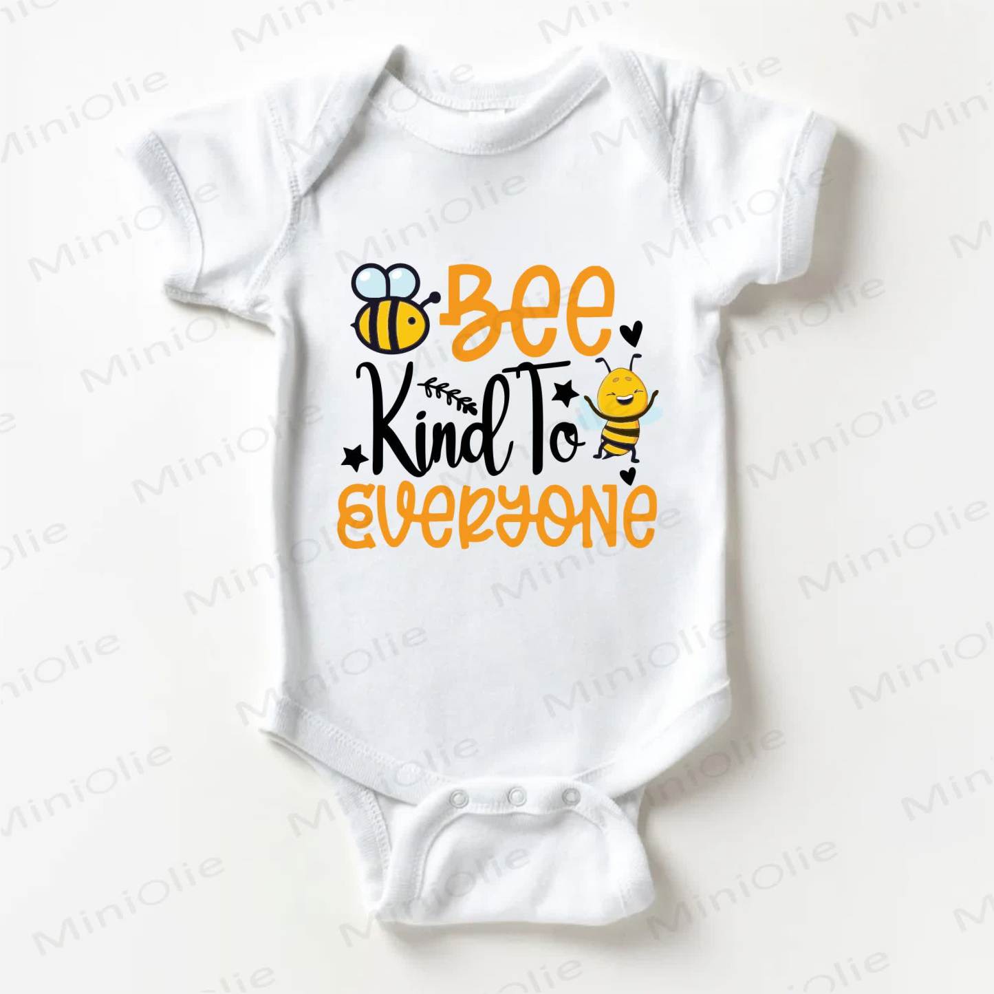 BEE KIND TO EVERYONE Baby Bee Print White Bodysuit - White - 18-24M - image 1