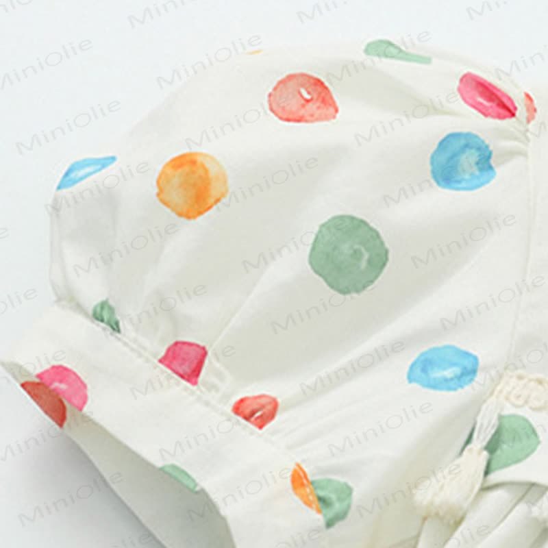 Toddler Girls Cotton Puff Sleeves Polka Dot Dress - image 5