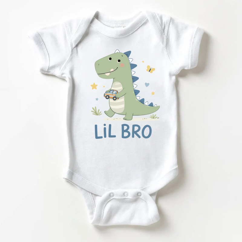 LIL BRO Baby Dinosaur White Bodysuit - White - 18-24M - image 1