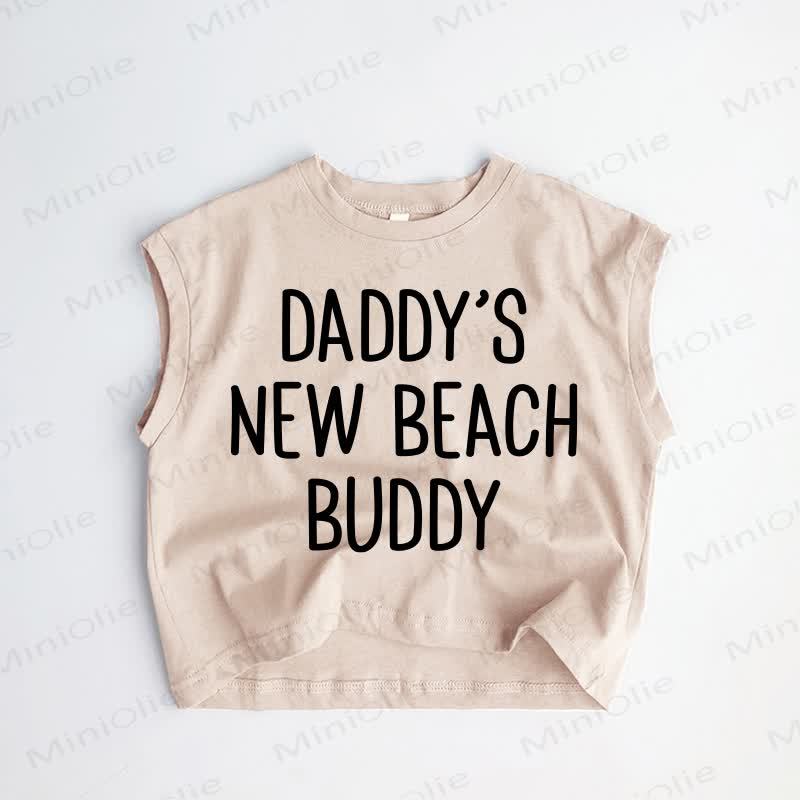 DADDY'S/MOMMY'S NEW BEACH BUDDY Baby Toddler Khaki Tank Top - Khaki: DADDY'S - 3-5T - image 1