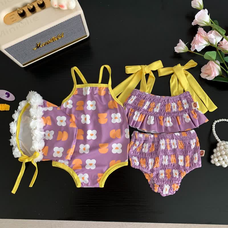 Baby Girl One-piece/2-piece Swimsuit with Hat - image 13