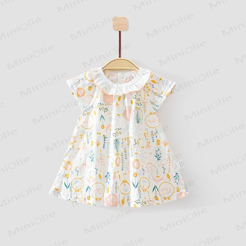 Baby Toddler Girl Fruit/Floral Print Summer Dress - Yellow Floral - 3-4T - image 4