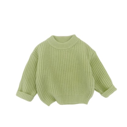 Baby Solid Color Loose Sweater - Green - 2-3T - image 13