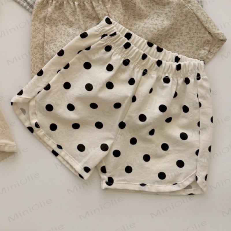 Baby Toddler Bow Plaid Linen Shorts - Dots - 5-7T - image 10