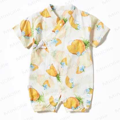 Baby Fruit Print Wrap Romper - Pineapple - 18-24M - image 3