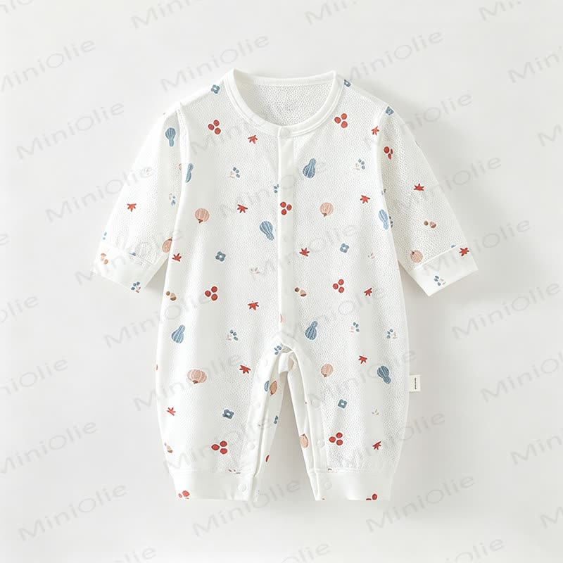 Baby Fruit Print Long Sleeves Romper - White Vegetable - 18-24M - image 3