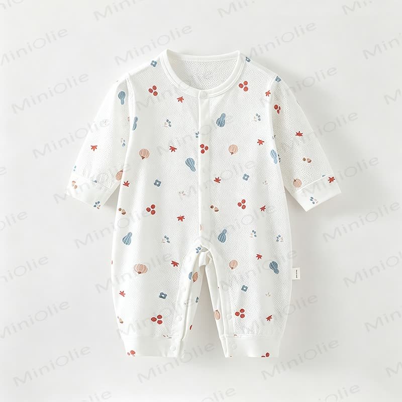Baby Fruit Print Long Sleeves Romper - White Vegetable - 18-24M - image 3