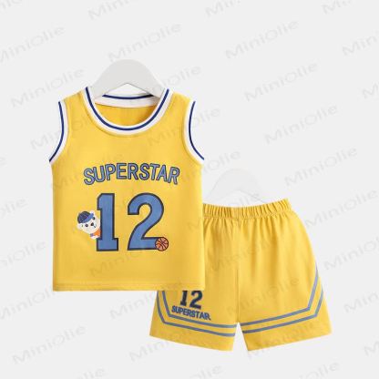 Baby Toddler Sport Mesh Tank Top and Shorts 2-piece Set - Yellow - 6-7T - image 4