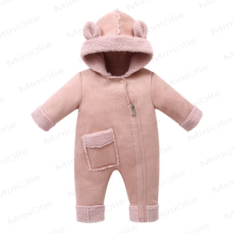 Baby Warm Fleece Romper - Pink - 18-24M - image 3