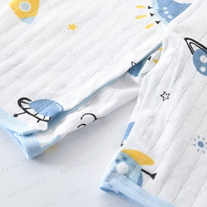 Baby White&Blue Space Print Summer Romper - image 5