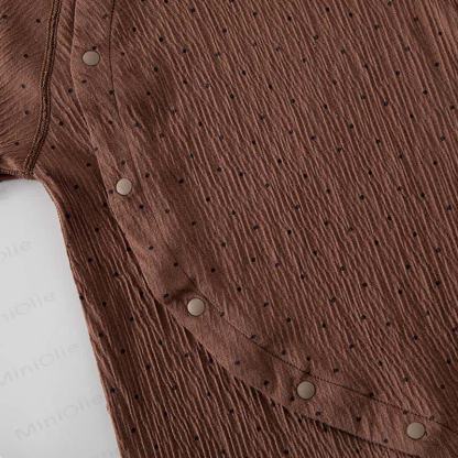 Baby Dot/Bear Front Placket Button Romper - image 7