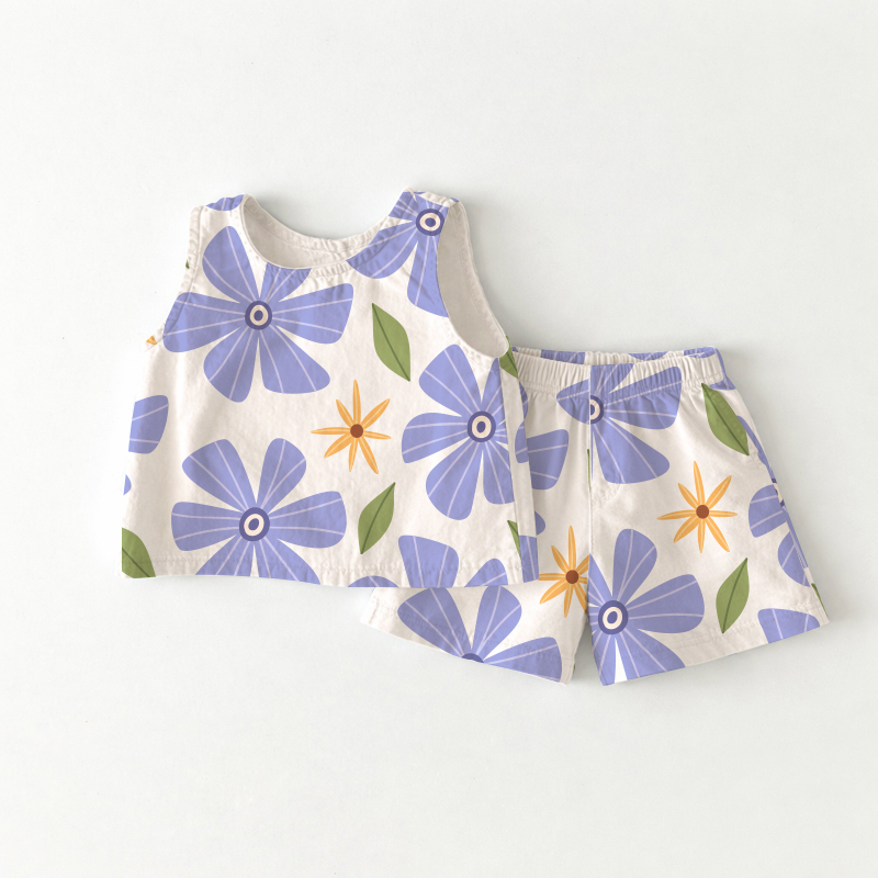 Baby Toddler White Flower Sleeveless 2-piece Set - White - 3-4T - image 1