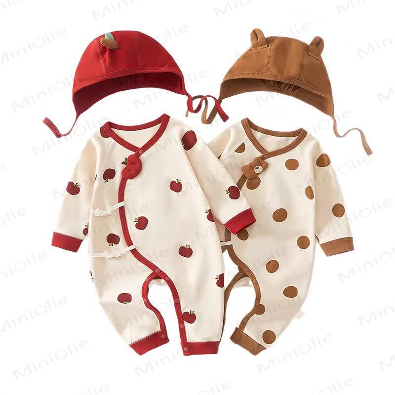 Baby  Apple/Bear Wrap Romper with Hat - image 5