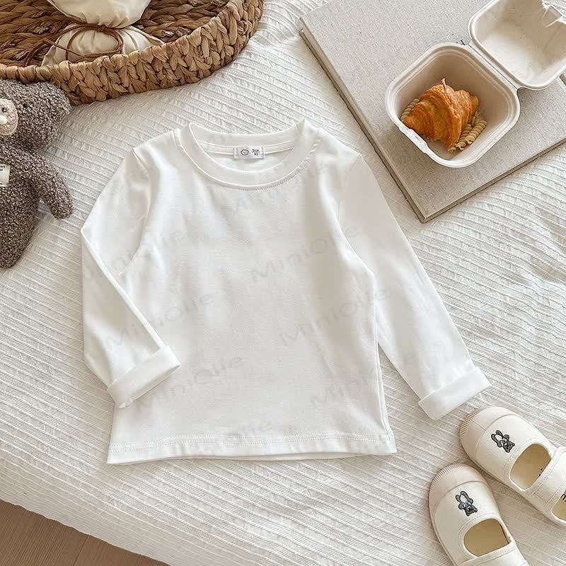 Kid Solid Color Base Layer Soft T-Shirt - White - 12Y - image 11