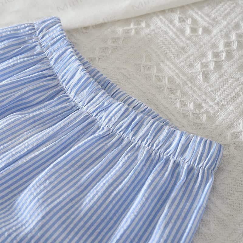 Toddler Girl Blue Top and Pants Striped Set - image 4