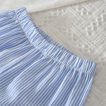 Toddler Girl Blue Top and Pants Striped Set - image 4