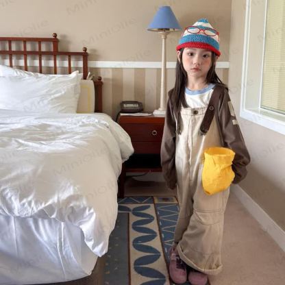 Baby Toddler Girl Solid Color Overalls - image 4