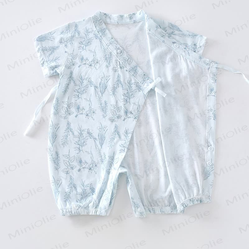 Baby Cotton Botanical Wrap Romper - image 6