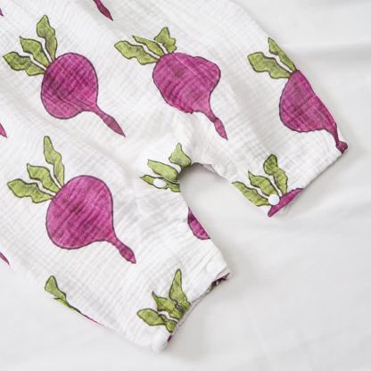 Baby Beet Print Romper with Hat - image 7