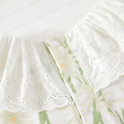 Baby Girl Flower Green Romper - image 4