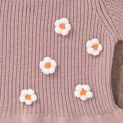 Baby Girl Solid Color Flower Pink Dress - image 6