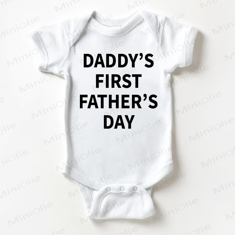 DADDY'S FIRST FATHER'S DAY Baby Slogan White Bodysuit - White - 18-24M - image 1