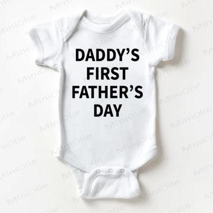 DADDY'S FIRST FATHER'S DAY Baby Slogan White Bodysuit - White - 18-24M - image 1
